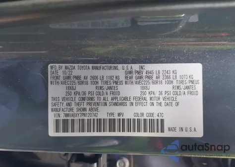 2023 Mazda Cx-50 2.5 Turbo Meridian Edition из США, поврежденный, VIN 7MMVABXY7PN120742